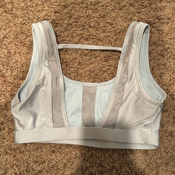 Fabletics Light Blue Mesh Sports Bra | Size Extra Small - Picture 2 of 2